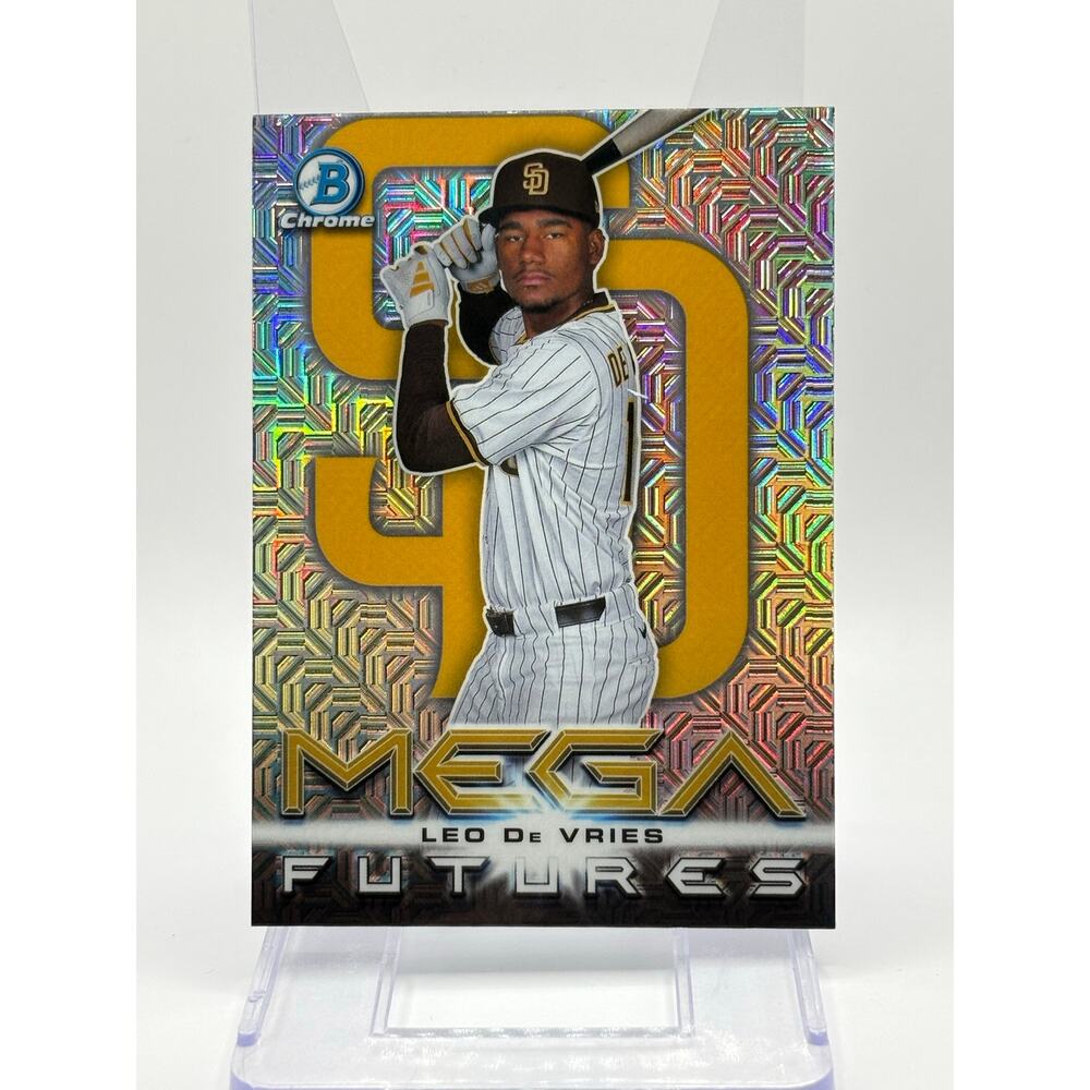 2025 Bowman Chrome Leo De Vries Mega Futures Refractor Oakland As Case Hit SSP